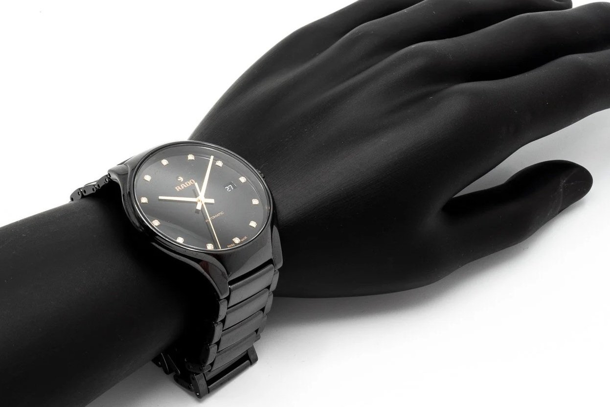 (H)40mm Ceramic Titanium Diamond Rado True Automatic Wristwatch