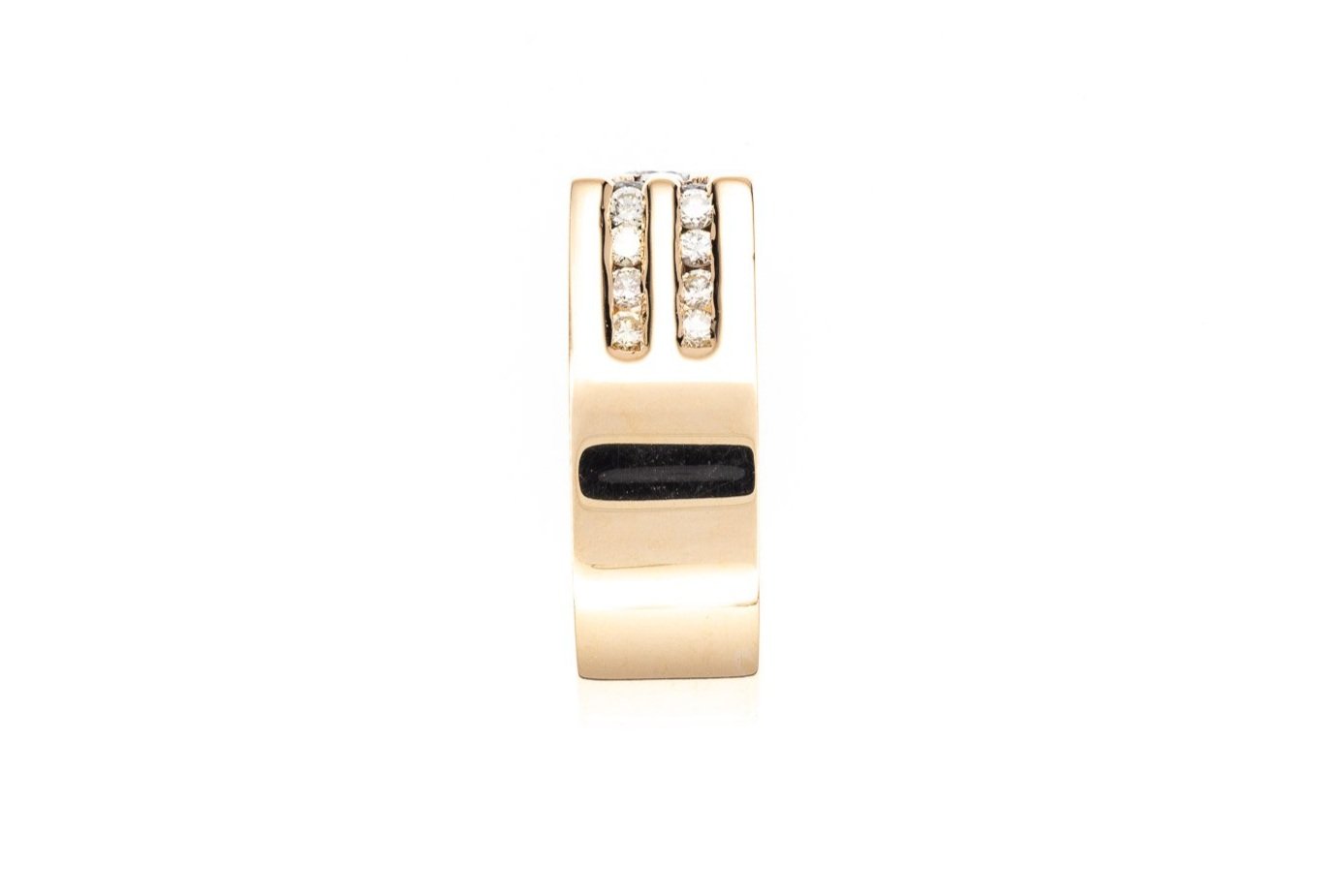 (S)Yellow Gold Round Brilliant Cut Diamond Men's Band