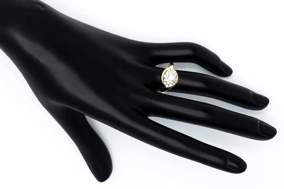 (H)Yellow White Gold Multi Diamond Ring