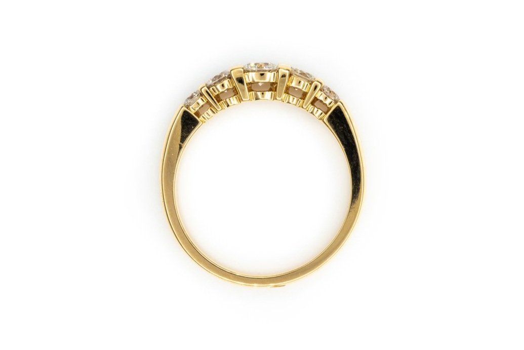 (F)Yellow Gold Round Brilliant Cut Diamond Band