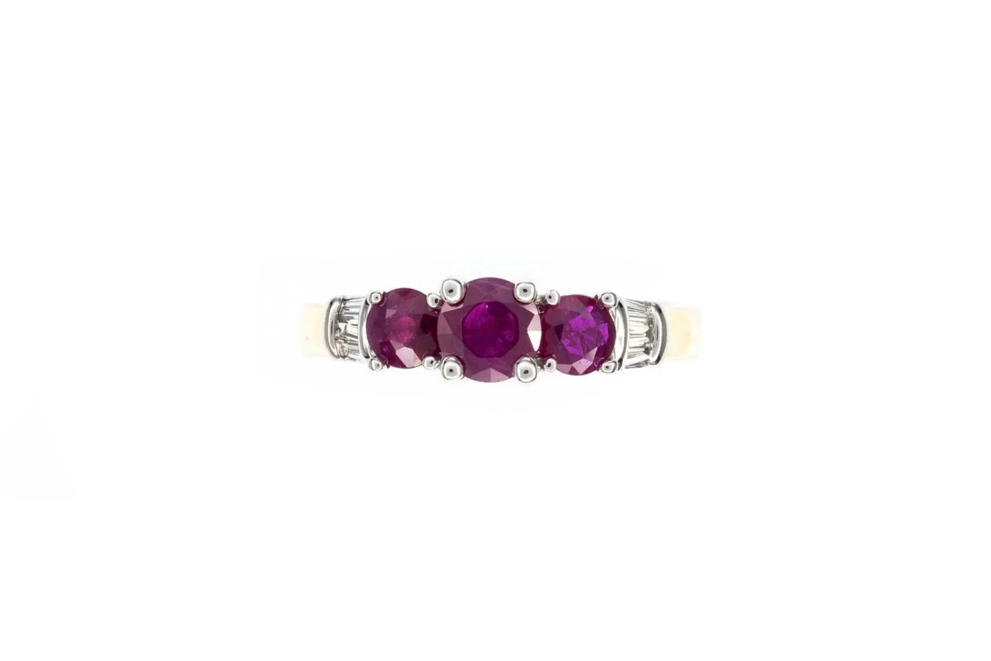 VRG-596 White Yellow Gold Ruby Gemstone Ring — Fleetwood Jewellery