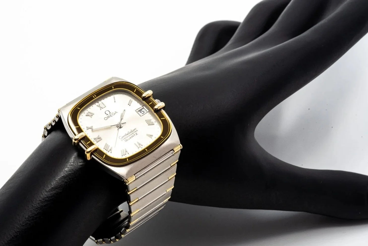 (W)29mm Stainless Steel Yellow Gold Omega Constellation Manhattan Quartz Wristwatch