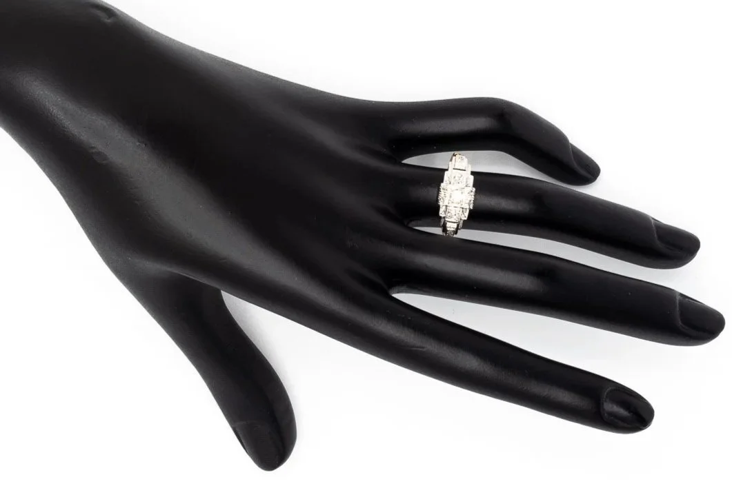 (H)Yellow White Gold Old European Cut Multi Diamond Ring