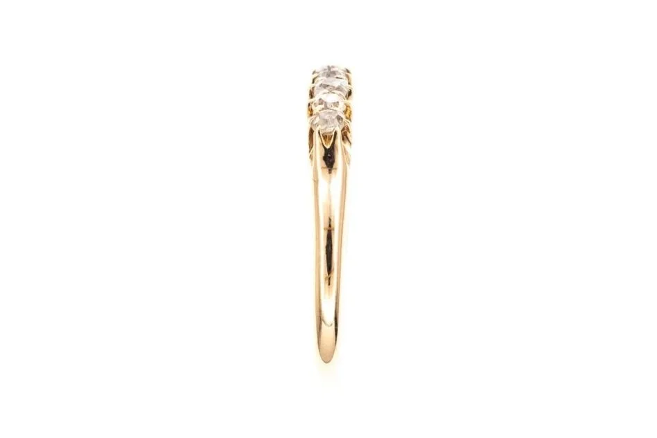 (S)Yellow Gold Antique Five Stone Multi Diamond Ring
