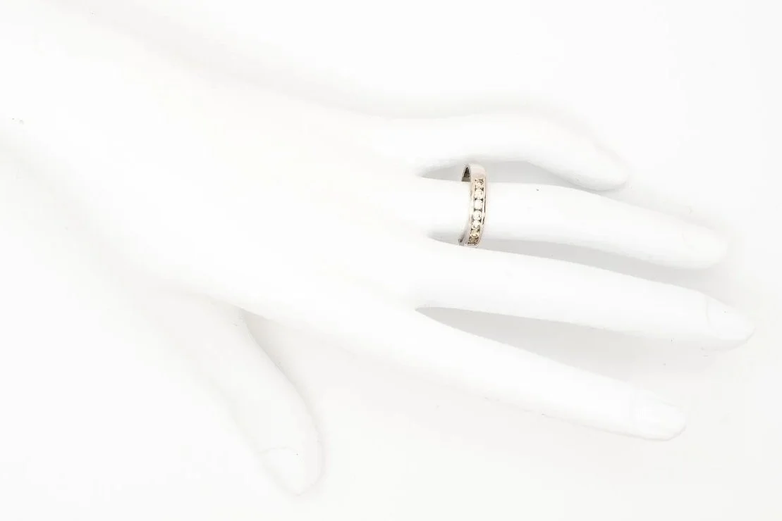 (H)White Gold Round Brilliant Cut Diamond Band