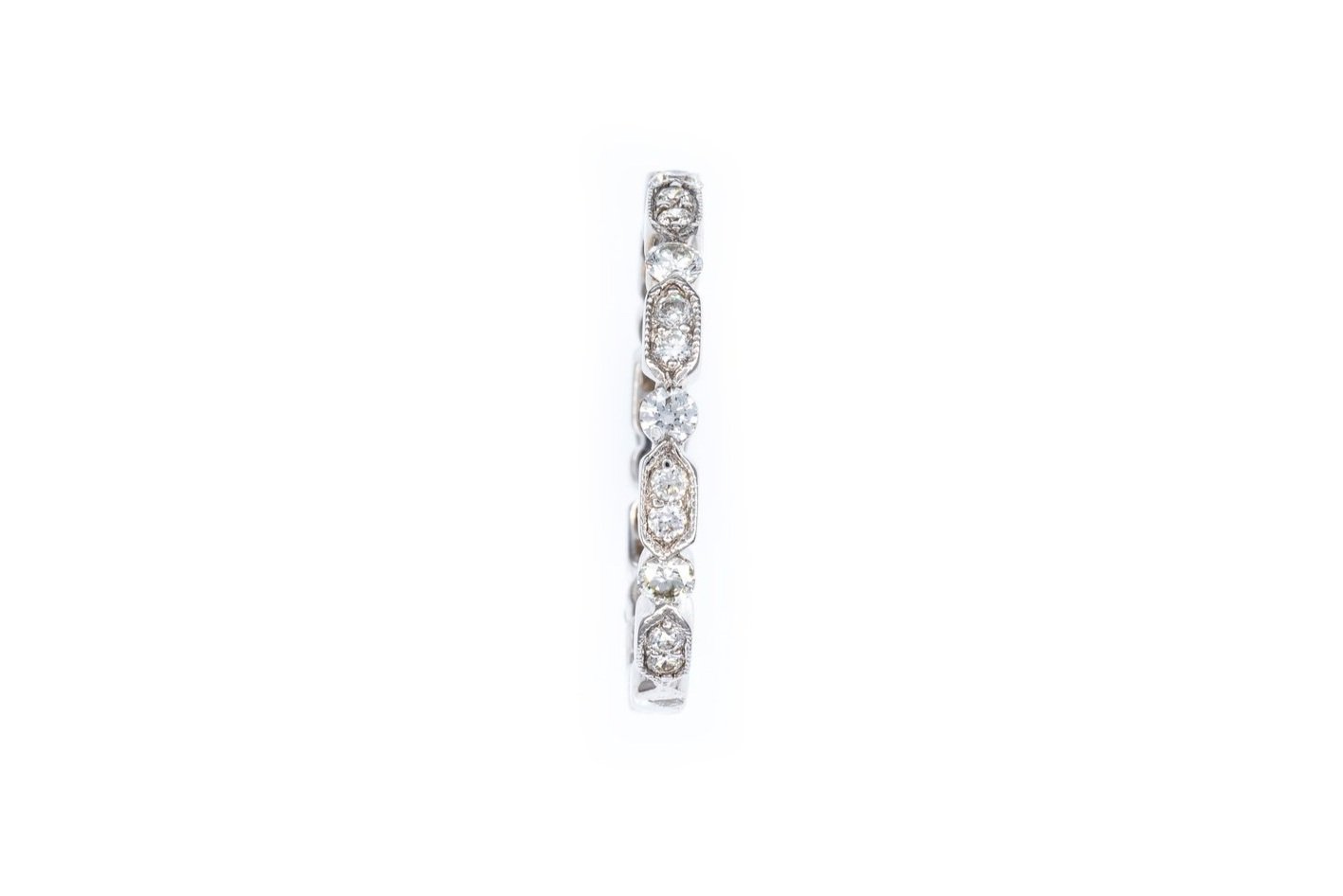 (S)White Gold Round Brilliant Cut Diamond Band