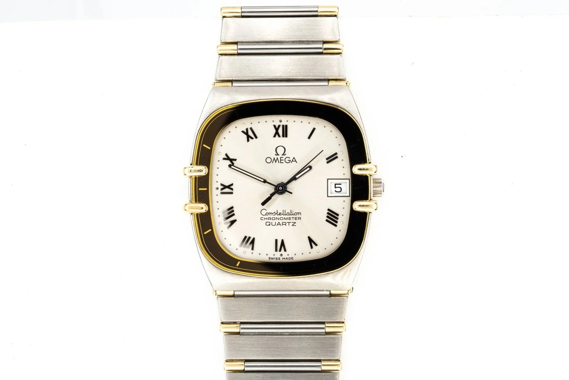 (T)29mm Stainless Steel Yellow Gold Omega Constellation Manhattan Quartz Wristwatch