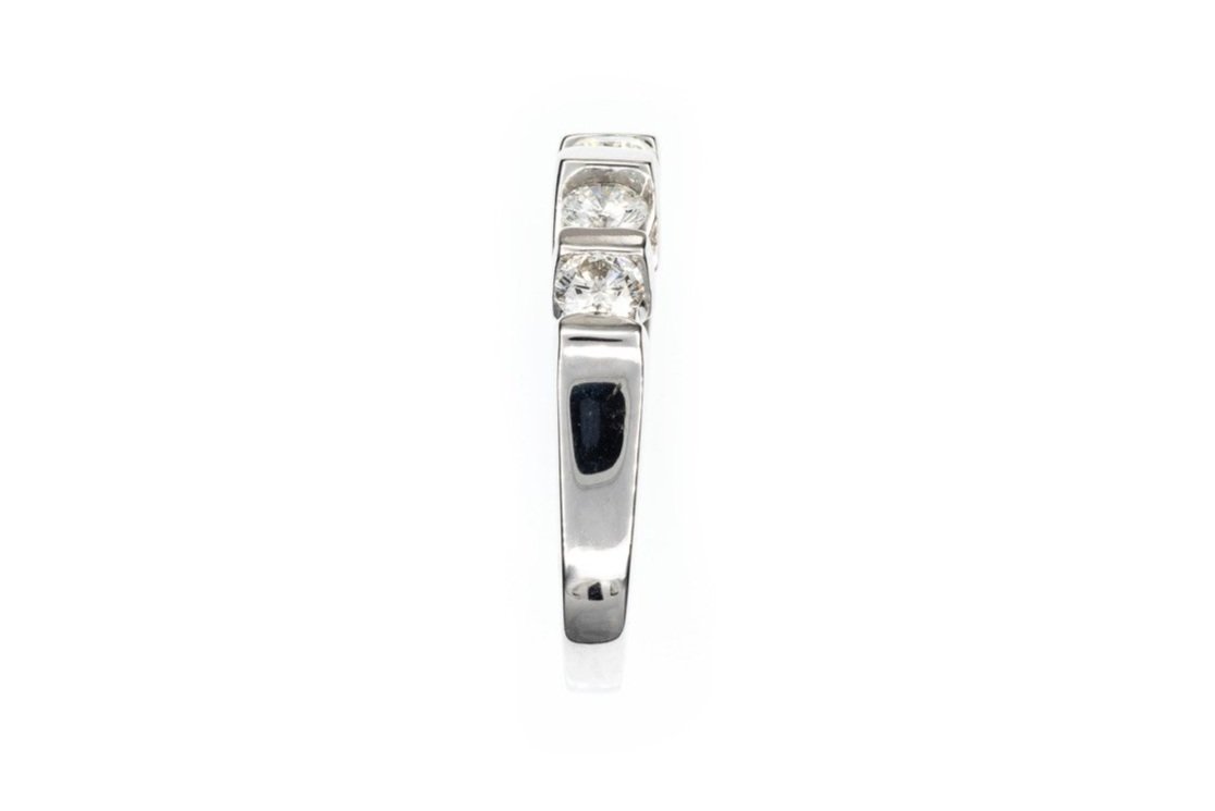 (S)White Gold Round Brilliant Cut Five Stone Multi Diamond Ring