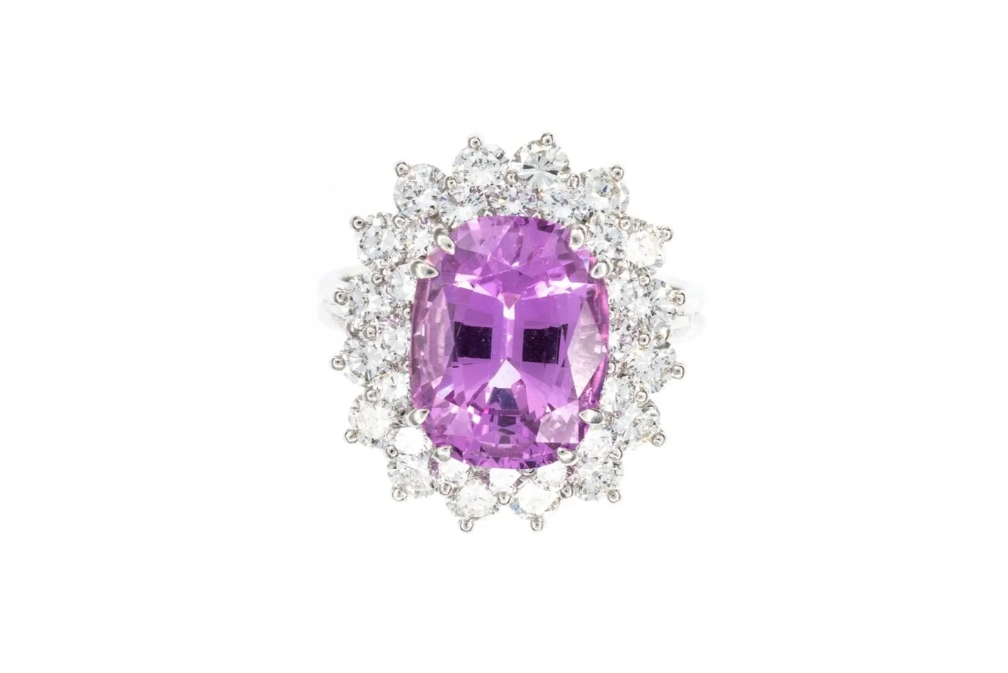 (Tb)Platinum Diamond Untreated Pink Sapphire Tiffany & Co. Designer Ring