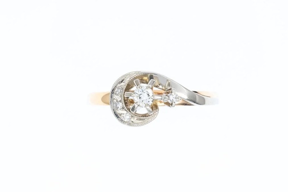 (T)Yellow White Gold Multi Diamond Ring
