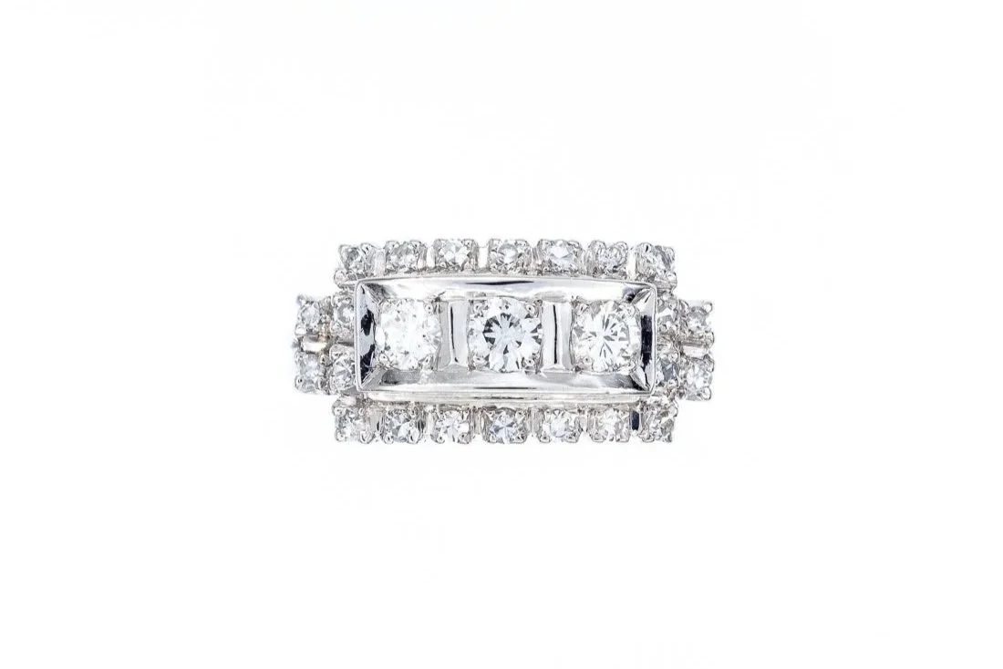 (T)White Gold Multi Diamond Ring