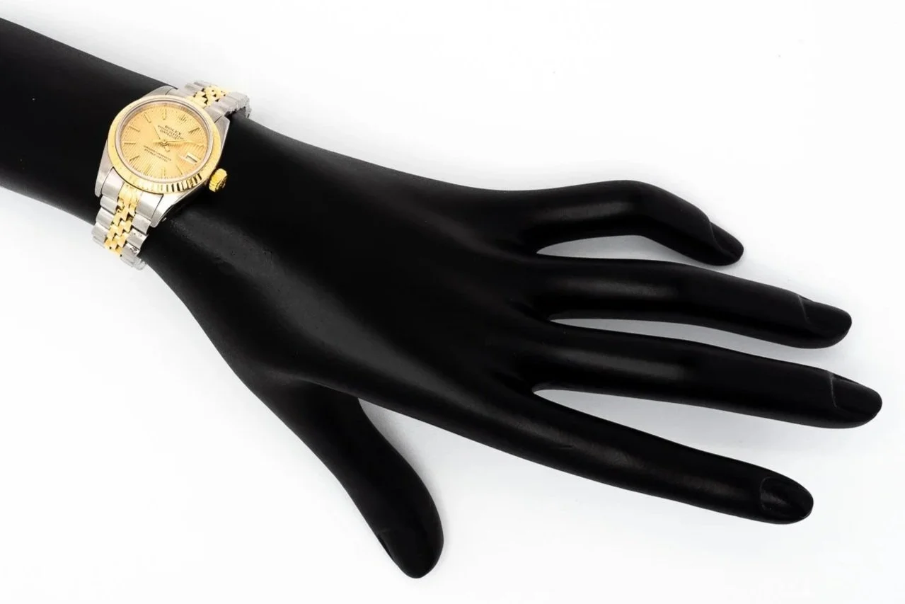 (H)26mm Stainless Steel Yellow Gold Rolex Oyster Perpetual Datejust Wristwatch