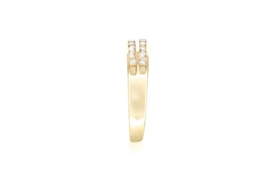 (S)Yellow Gold Round Brilliant Cut Diamond Band