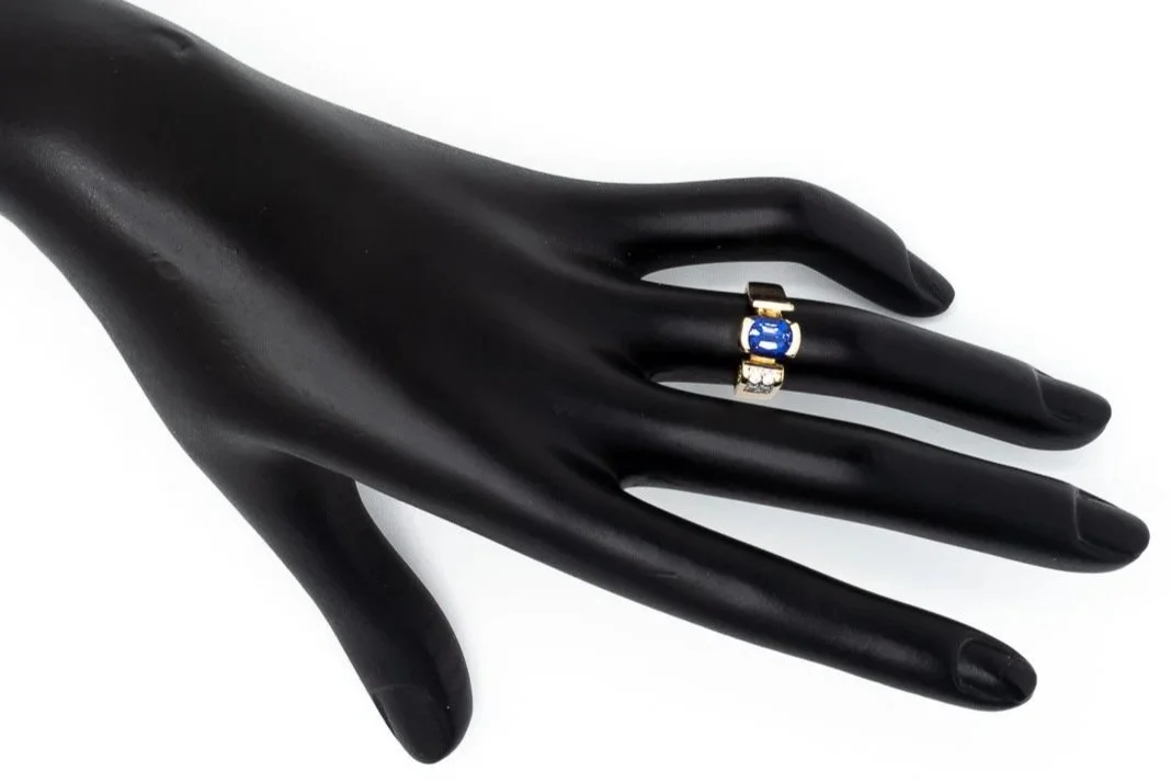 (H)White Yellow Gold Diamond Tanzanite Gemstone Ring