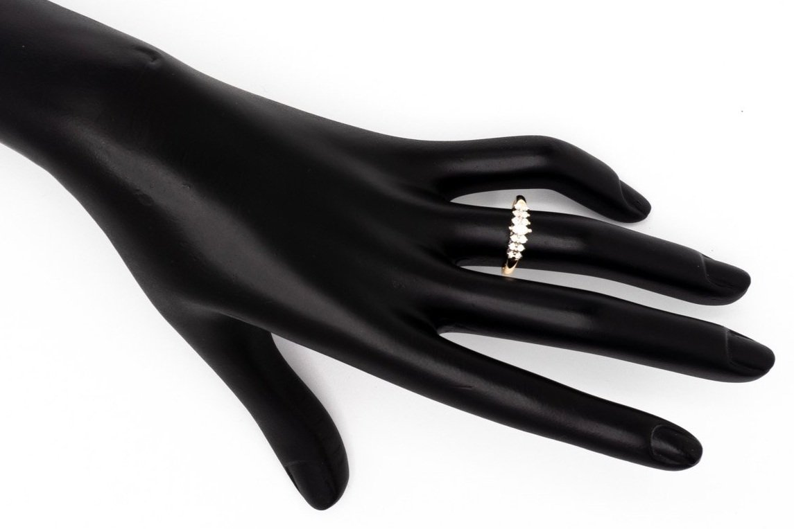 (H)Yellow White Gold Marquise Brilliant Cut Multi Diamond Ring