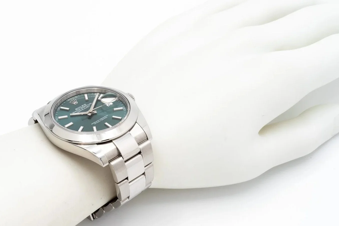 (W)41mm Stainless Steel Rolex Oyster Perpetual Datejust Automatic Mint Green Wristwatch