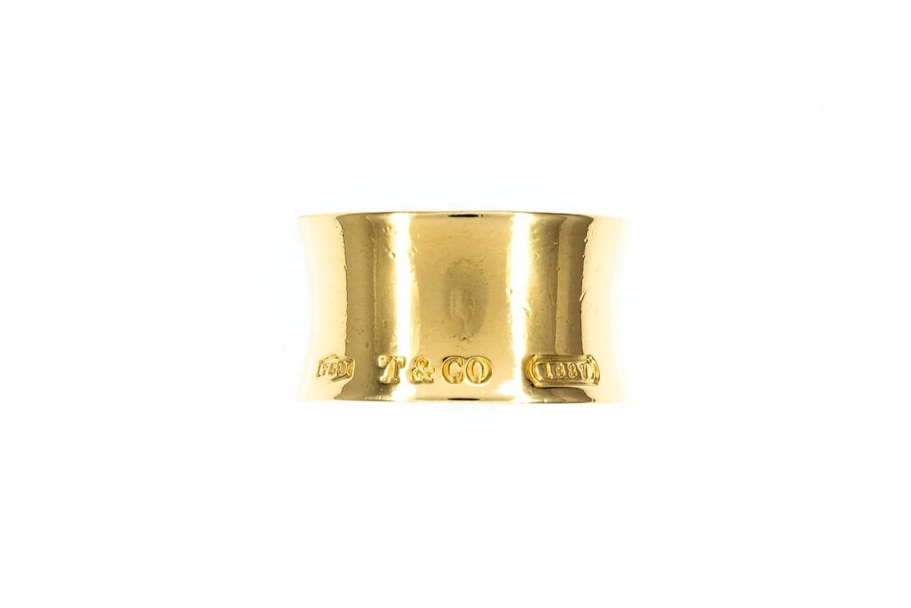 (T)Yellow Gold Tiffany & Co. Designer 1837 Concave Band