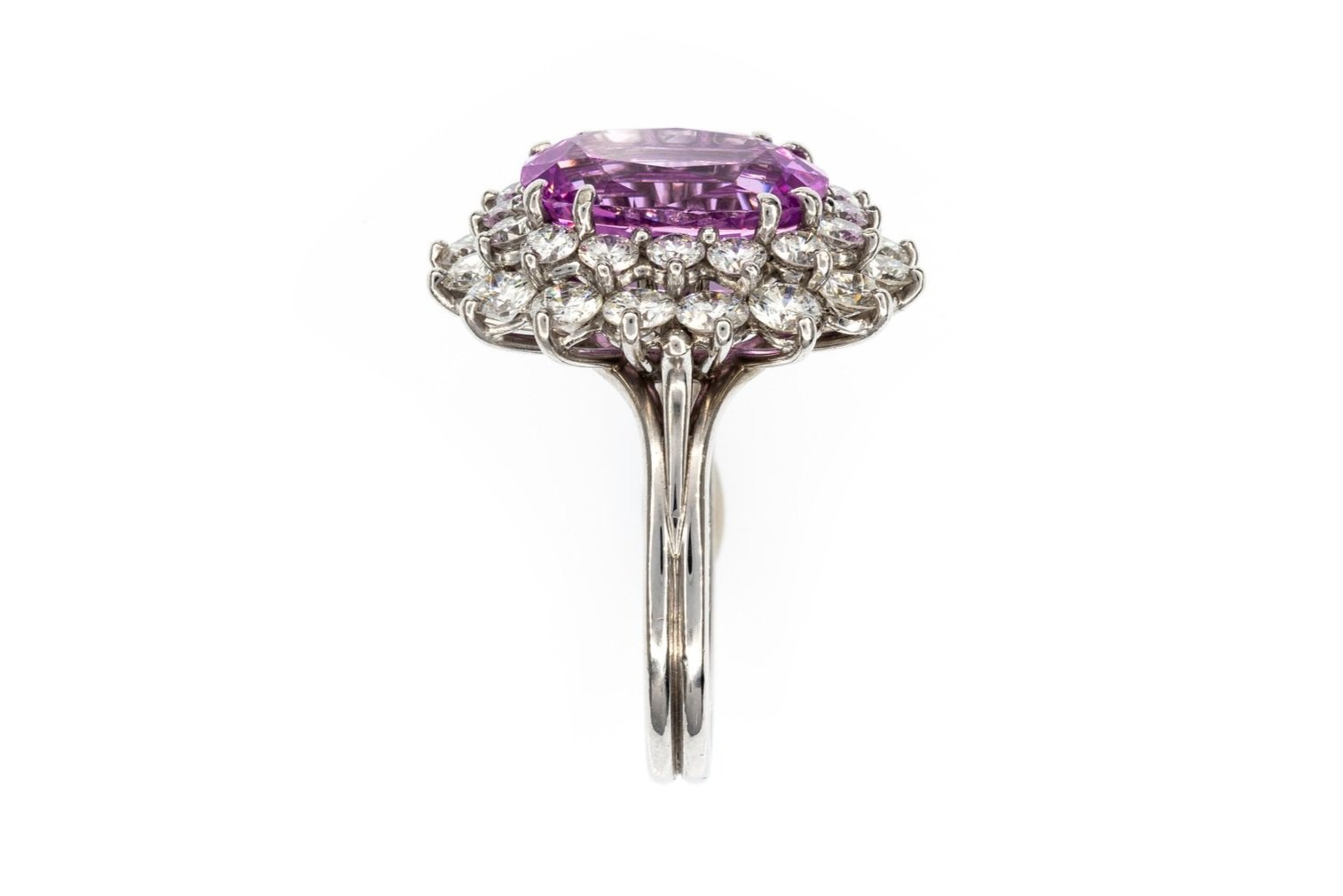 (S)Platinum Diamond Untreated Pink Sapphire Tiffany & Co. Designer Ring