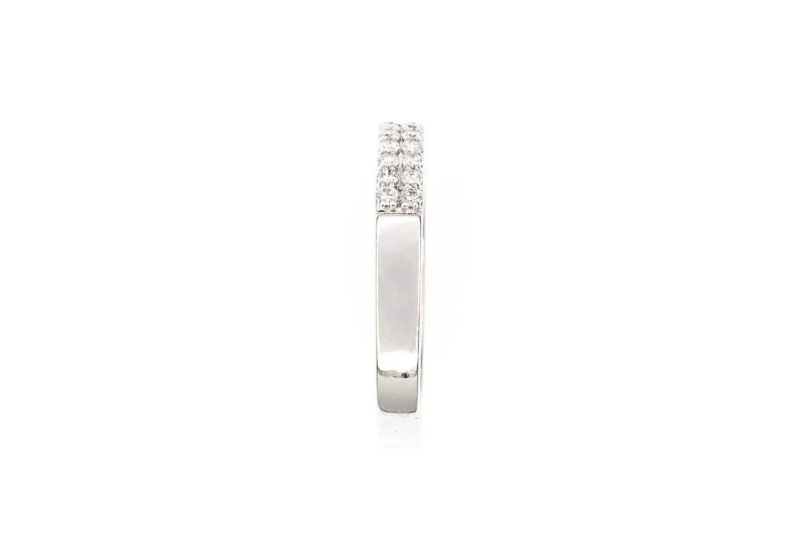 (S)White Gold Round Brilliant Cut Diamond Band