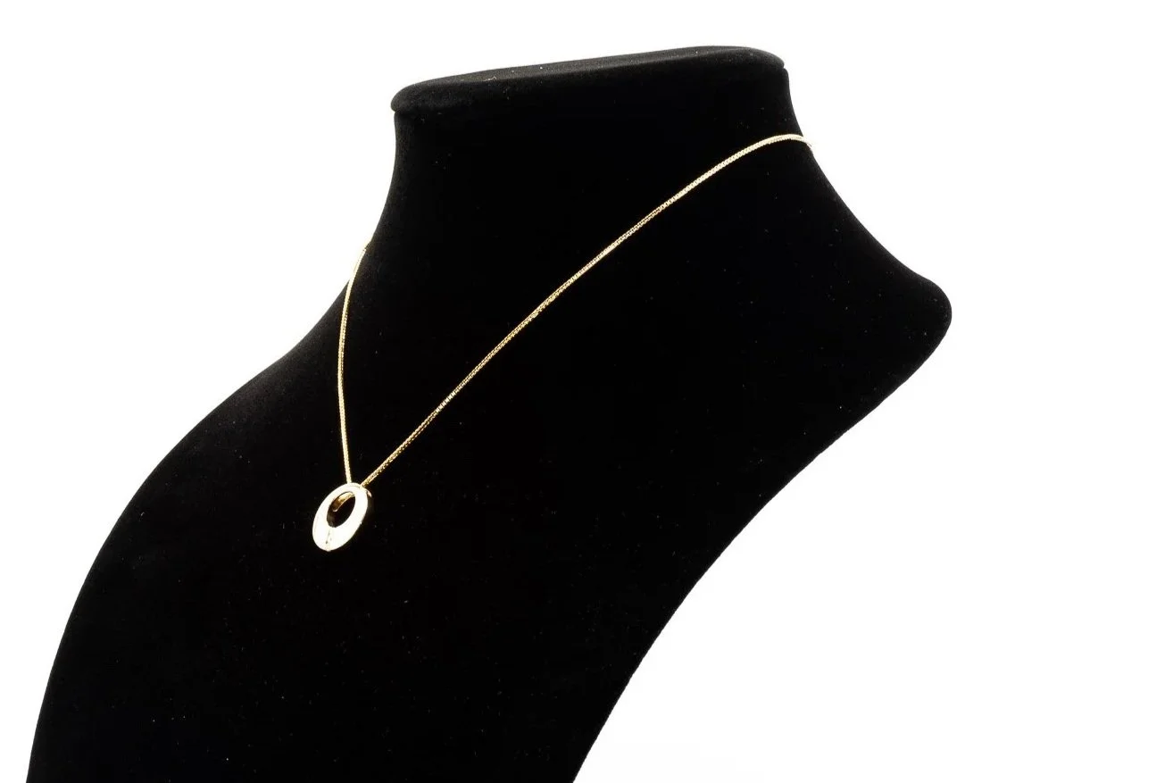(S)Yellow Gold Round Brilliant Cut Diamond Circle Slider Pendant