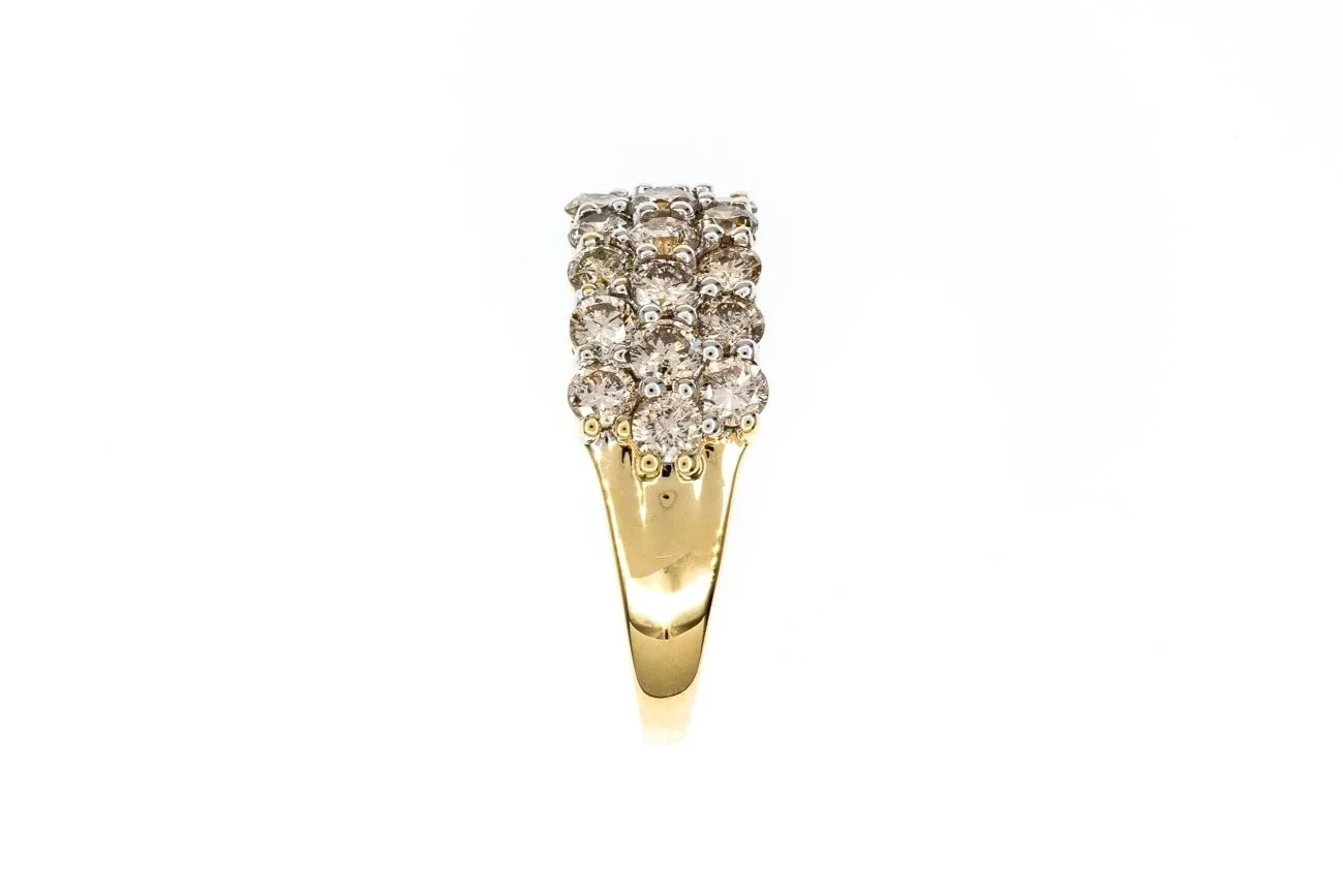 (S)Yellow Gold Round Brilliant Cut Multi Diamond Band