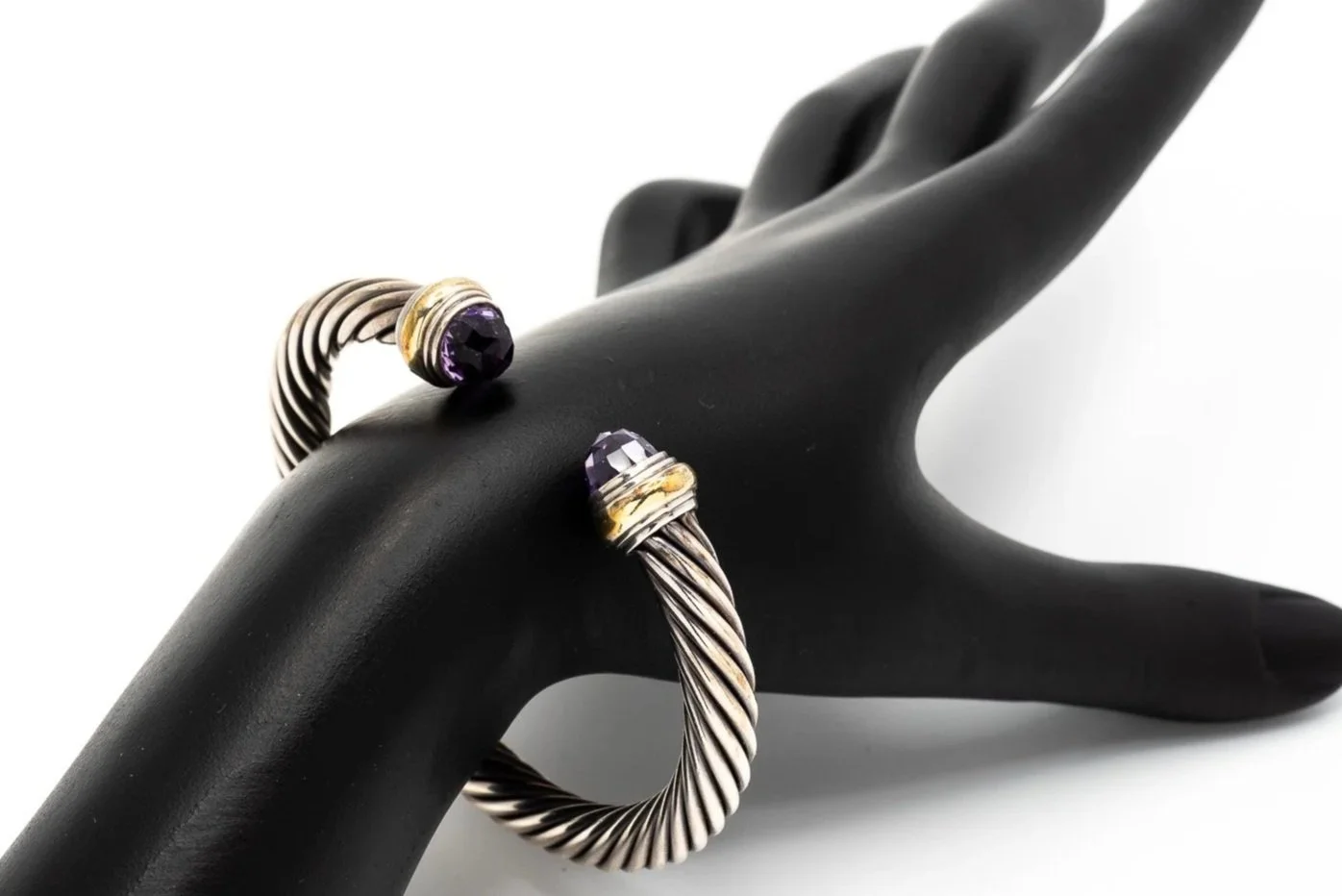 (W)Yellow Gold Sterling Silver David Yurman Bangle Bracelet