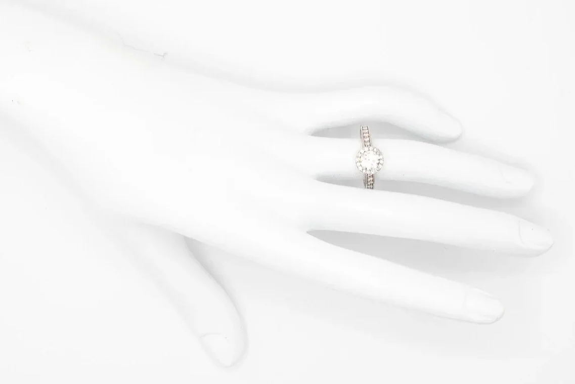 (H)White Gold Old European Cut Diamond Engagement Ring