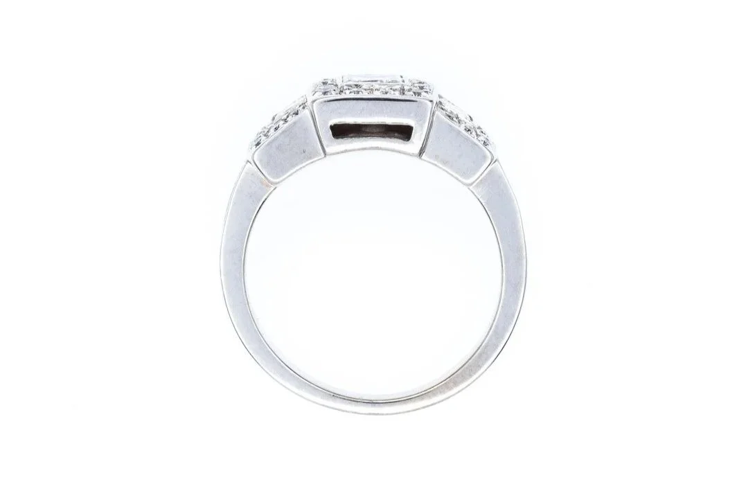 (F)White Gold Princess Cut Multi Diamond Ring