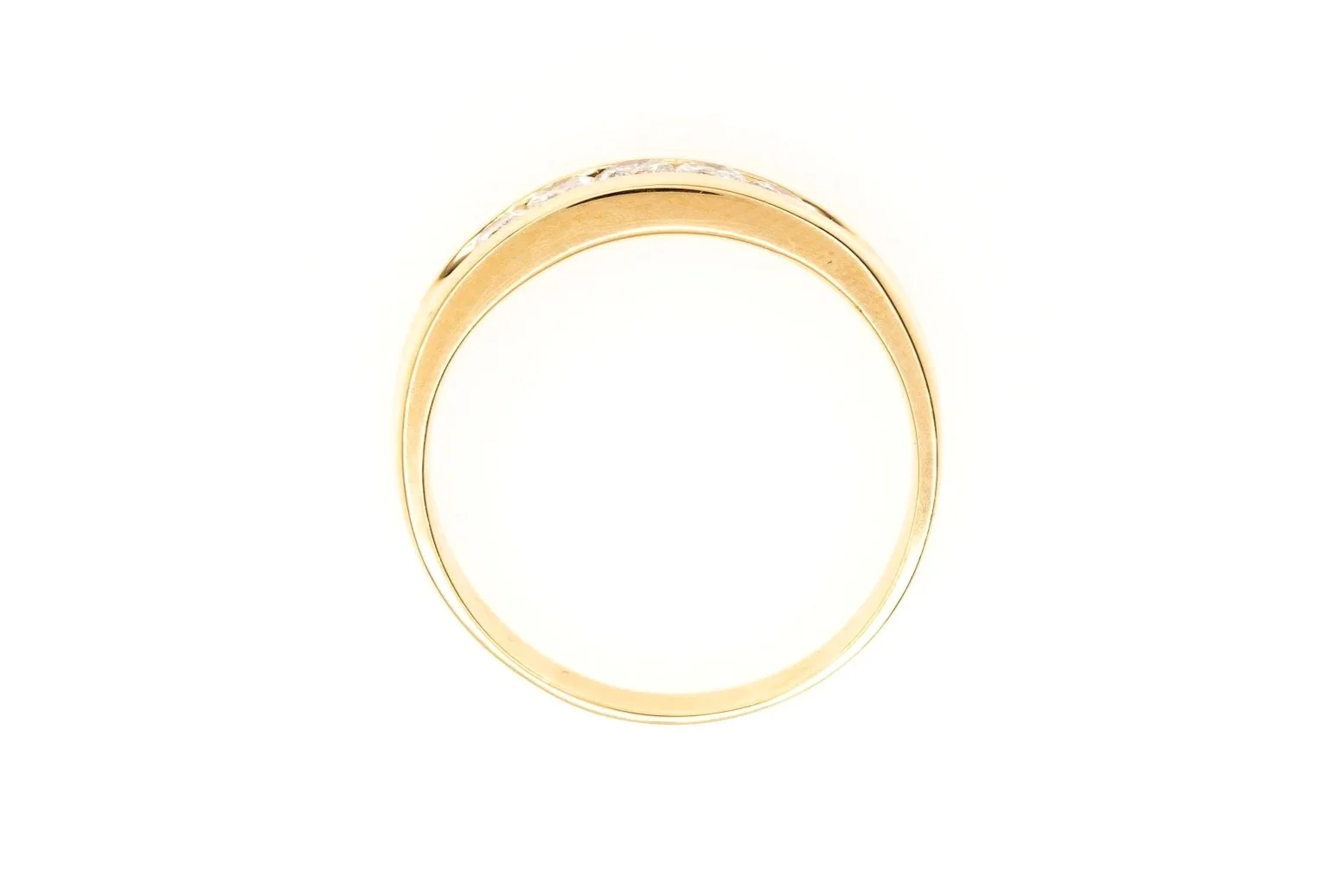 (F)Yellow Gold Round Brilliant Cut Diamond Men's Band