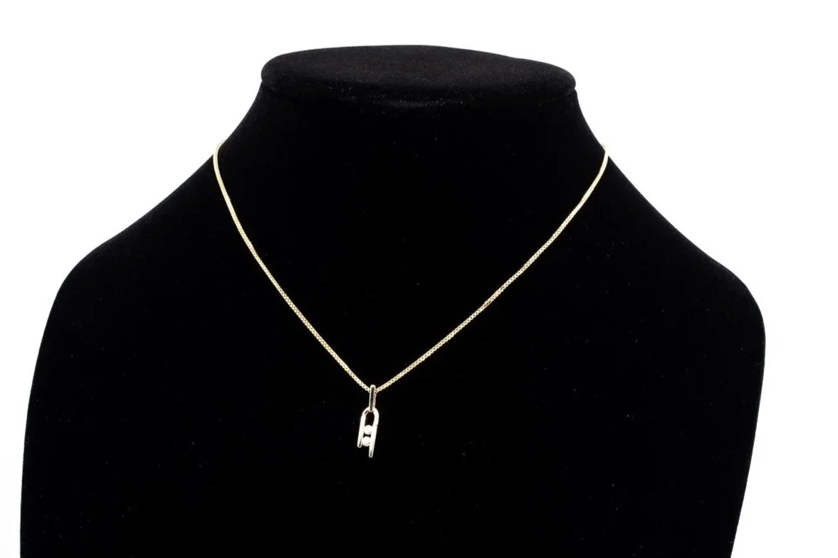 (F)Yellow Gold Diamond Drop Dangle Pendant