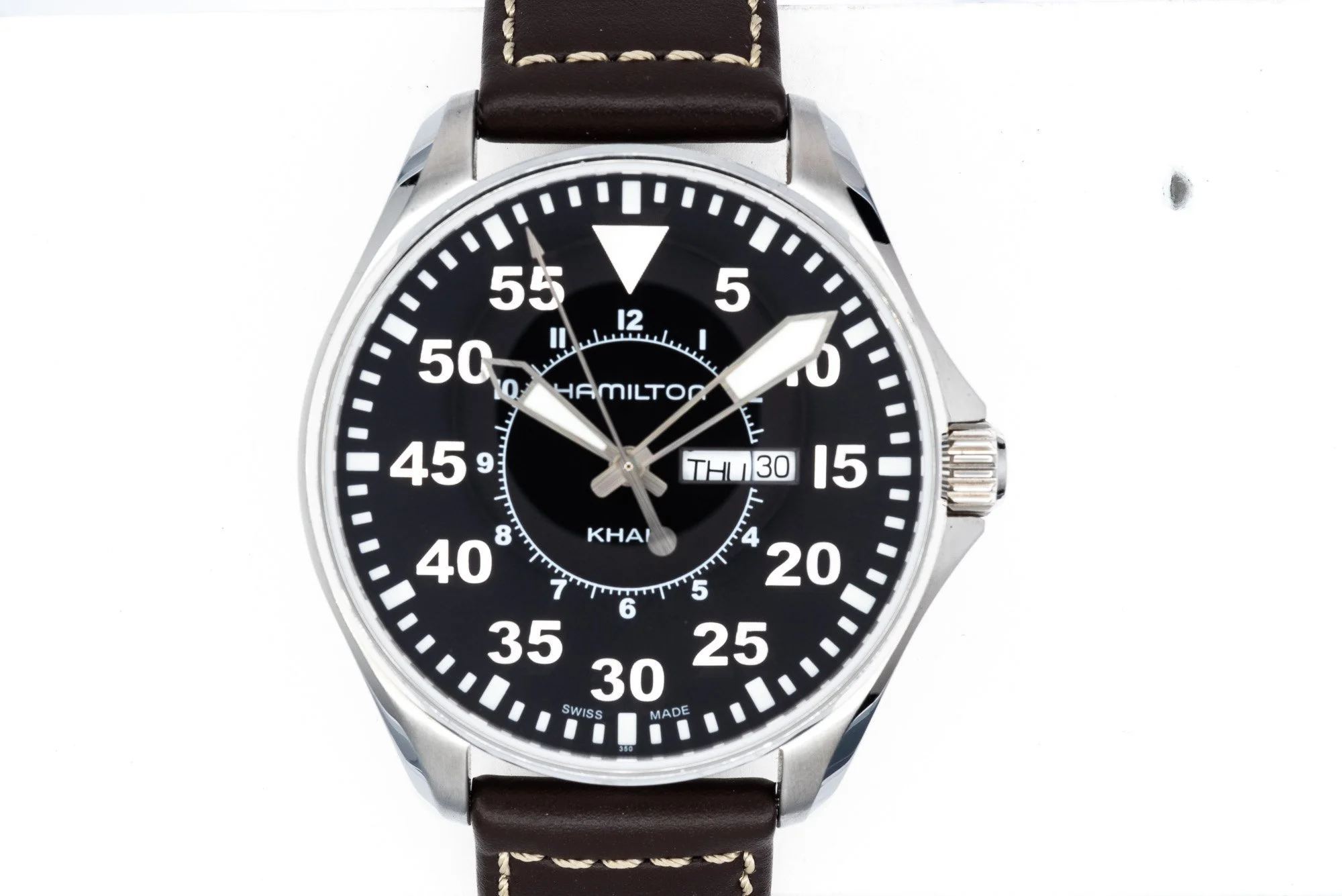 (T)42mm Stainless Steel Hamilton Khaki Aviation Quartz Wristwatch
