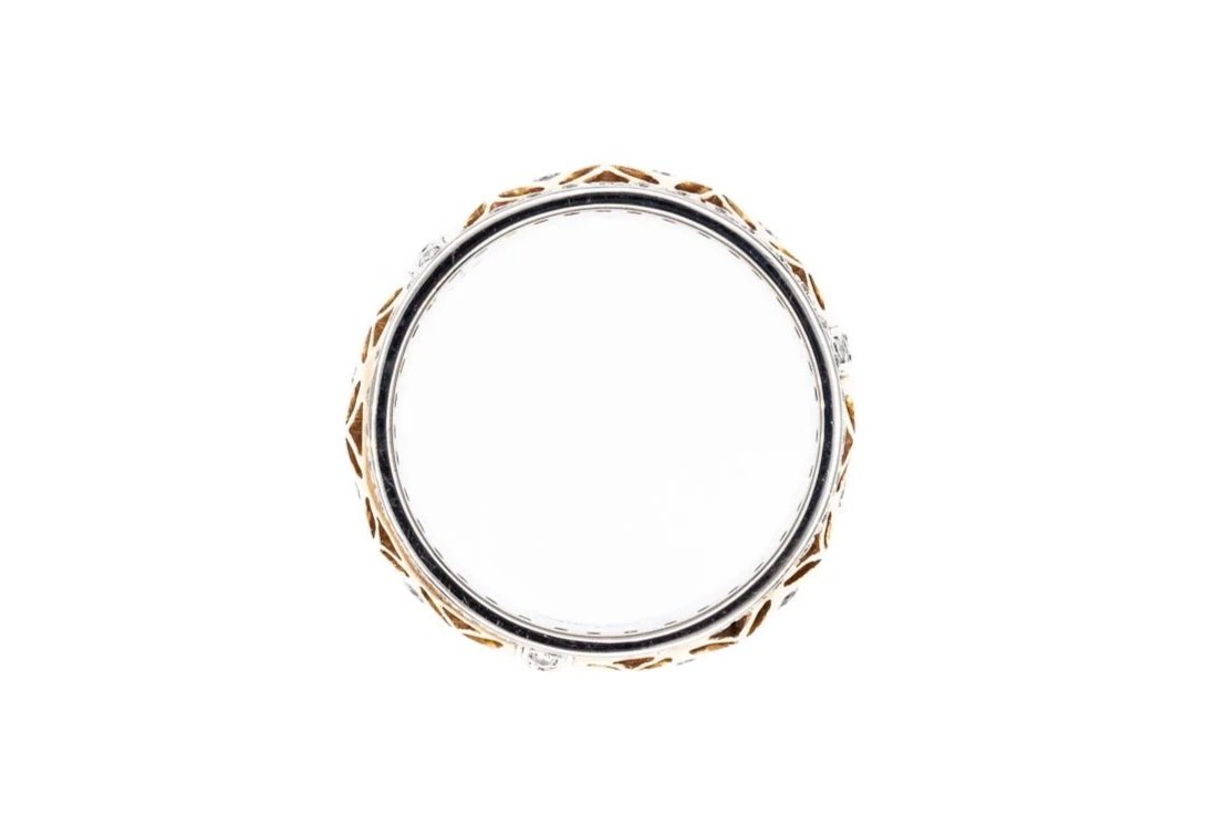 (F)White Rose Gold Round Brilliant Cut Multi Diamond Eternity Band