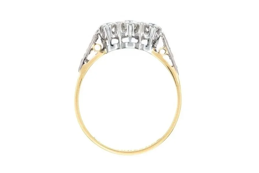 (F)Yellow Gold Swiss Cut Multi Diamond Ring