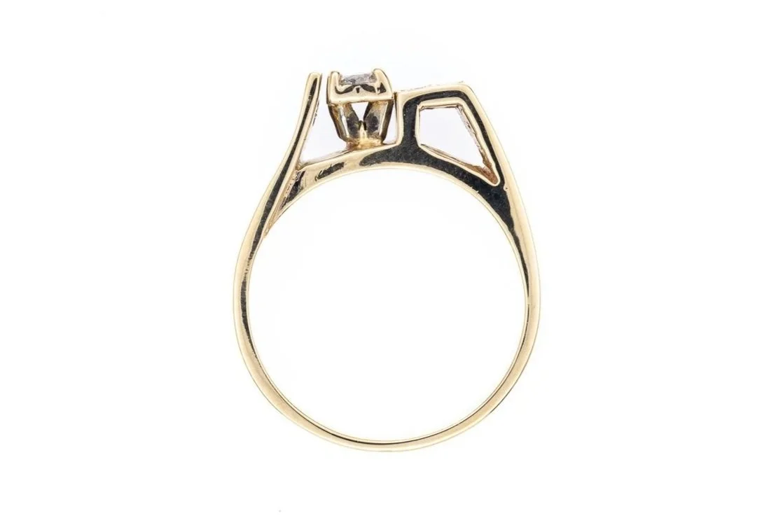 (F)Yellow Gold Multi Diamond Cluster Ring