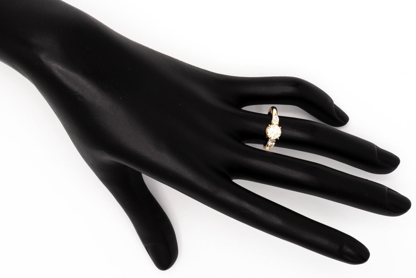 (H)Yellow Gold Round Pear Brilliant Cut Multi Diamond Ring