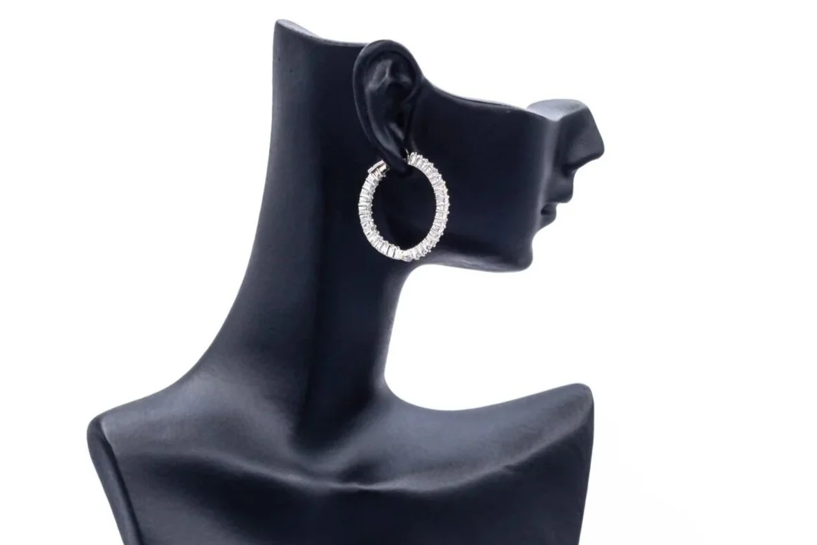 (S)Christopher Sommers Diamond White Gold Hoop Earrings