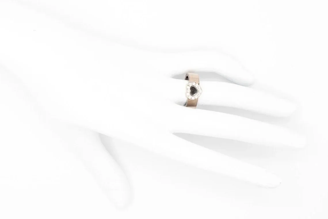 (H)White Gold Diamond Chopard Happy Diamond Designer Ring