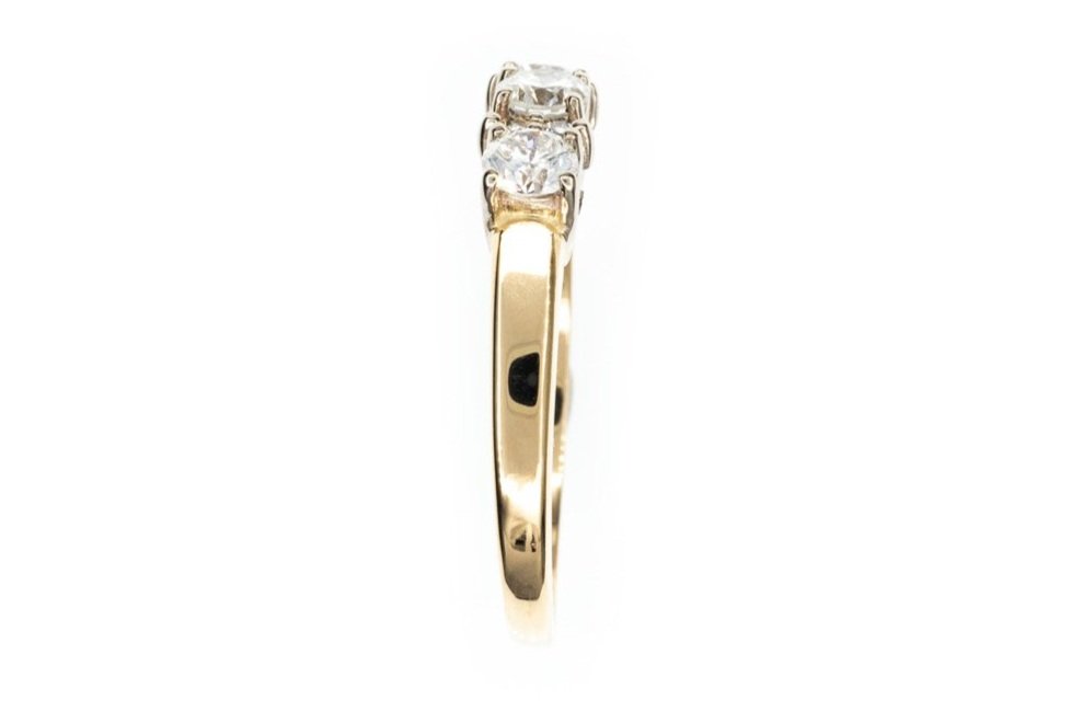(S)Yellow White Gold Round Brilliant Cut Multi Diamond Ring