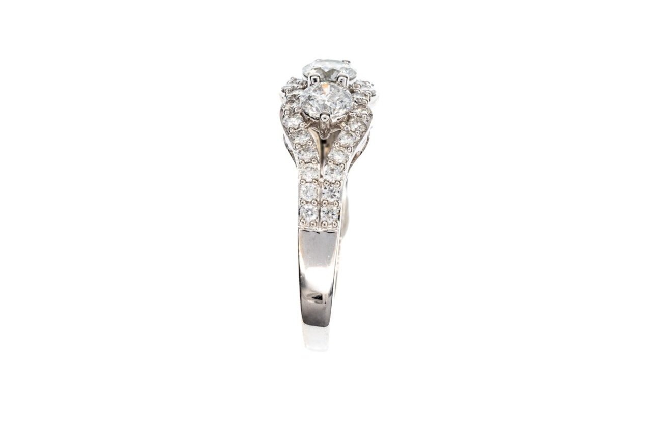 (S)White Gold Round Brilliant Cut Multi Diamond Ring