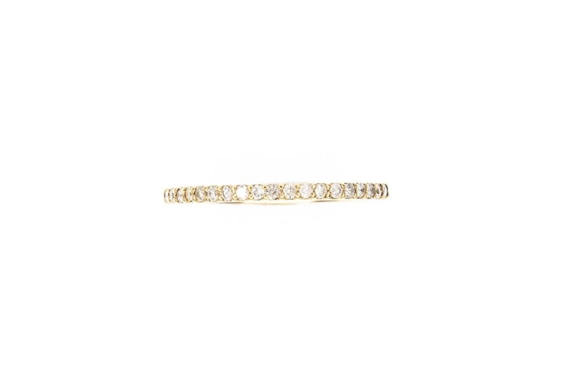 (T)Yellow Gold Round Brilliant Cut Diamond Band