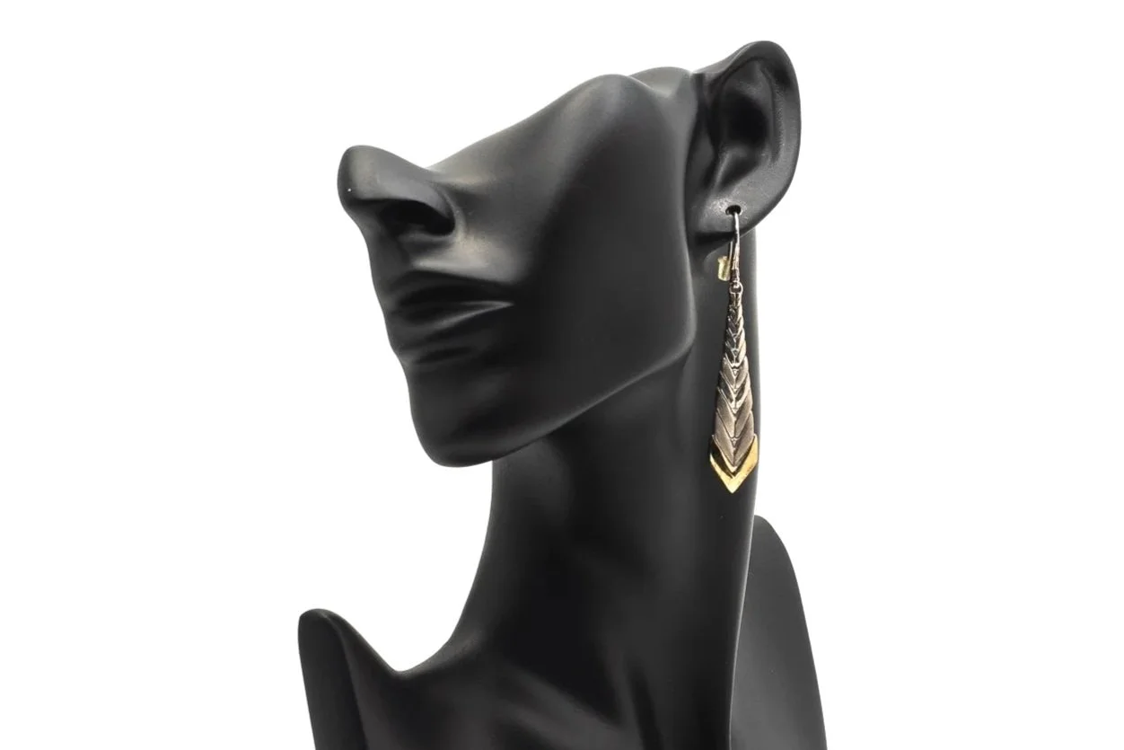 (F)Sterling Silver Yellow Gold John Hardy Drop Dangle Shepherd Hook Earrings