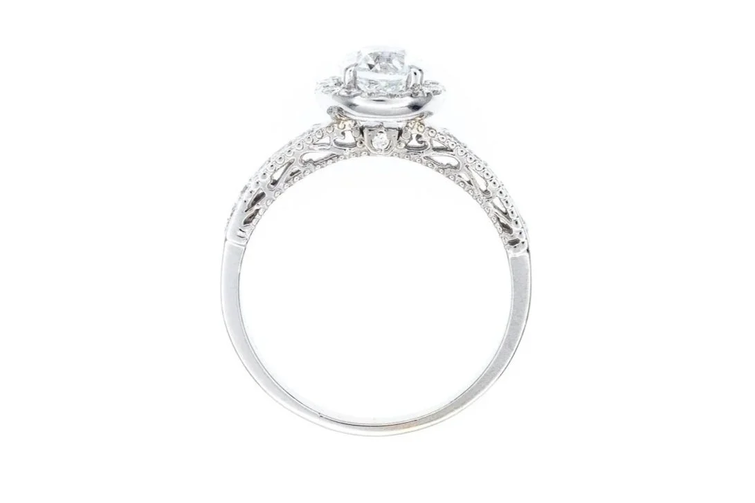 (F)White Gold Old European Cut Diamond Engagement Ring