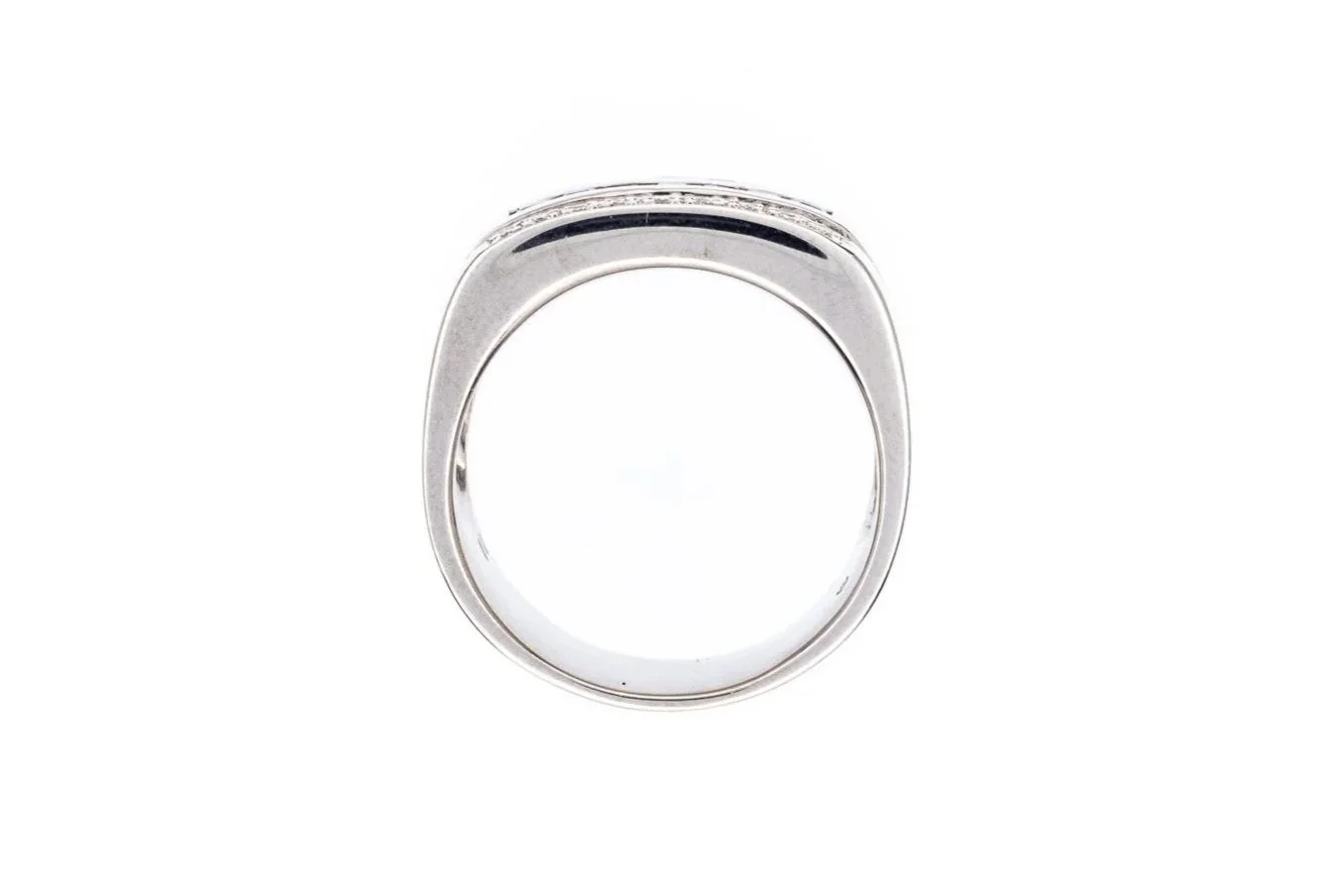 (F)White Gold Sapphire Diamond Men's Band