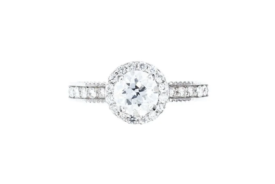 (T)White Gold Old European Cut Diamond Engagement Ring
