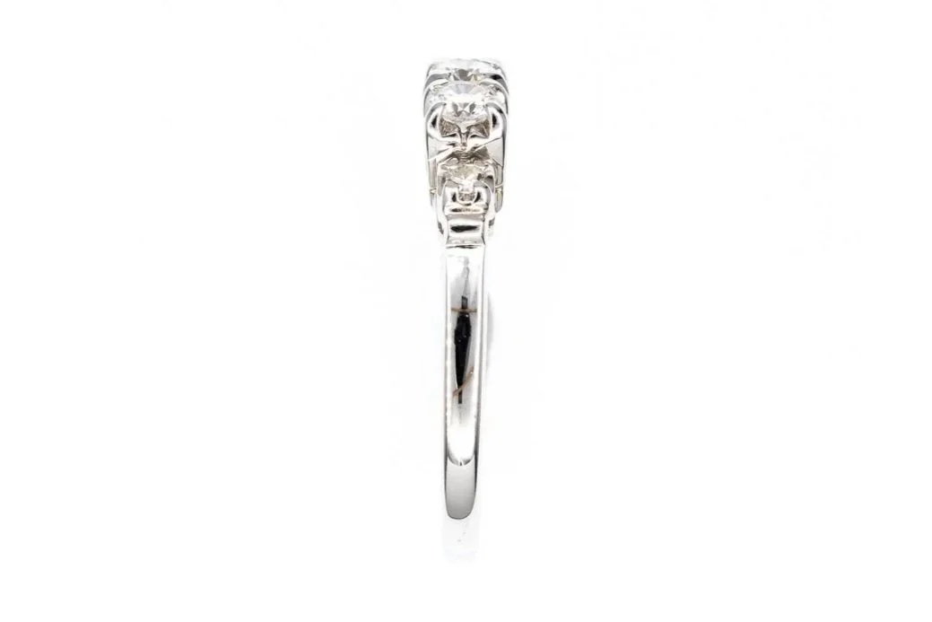 (S)White Gold Multi Diamond Five Stone Ring