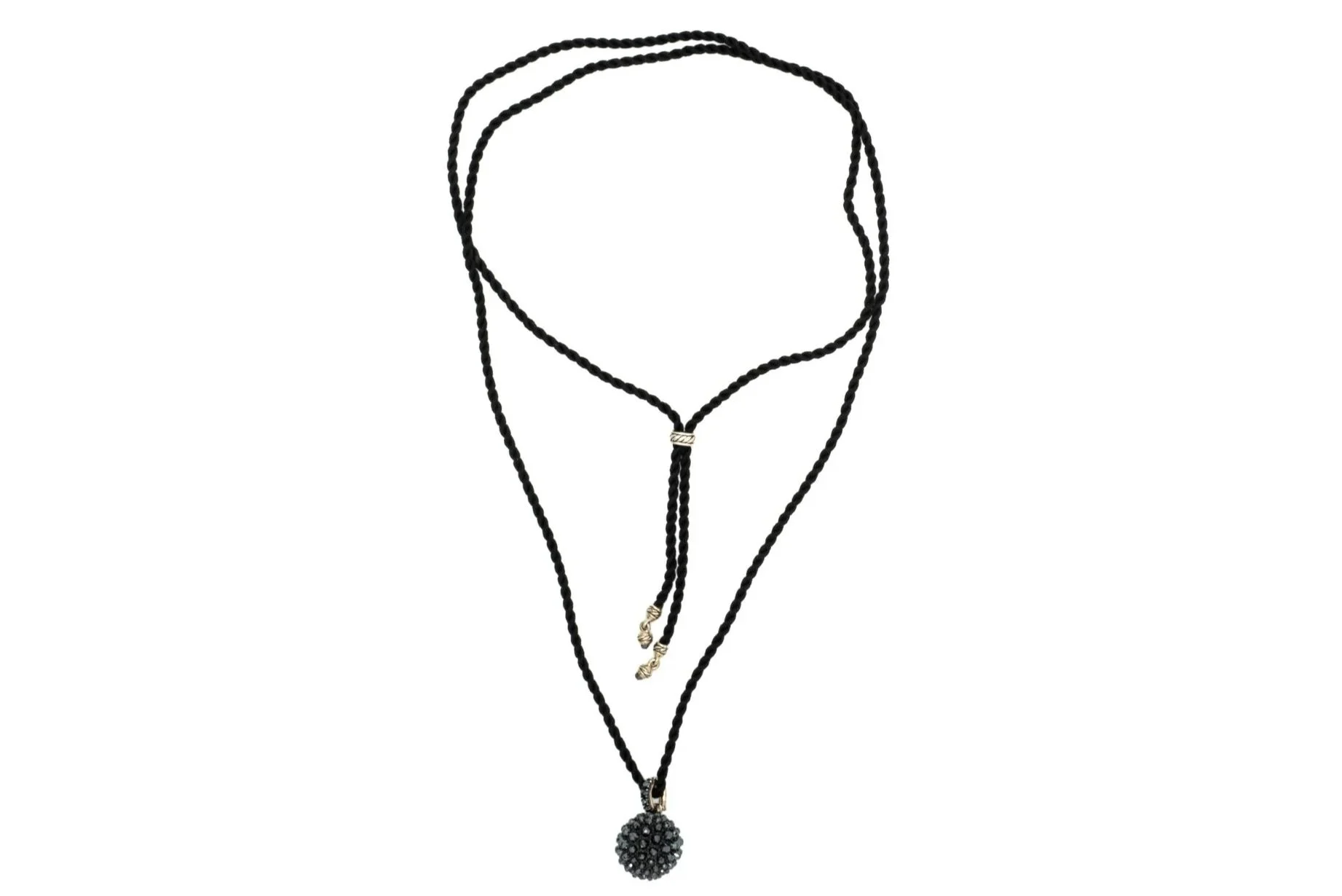 (T)Sterling Silver Hematite David Yurman Osetra Designer Pendant