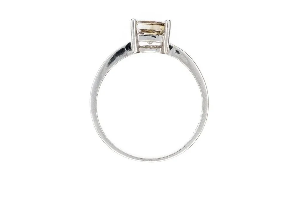 (F)White Gold Solitaire Princess Cut Diamond Engagement Ring