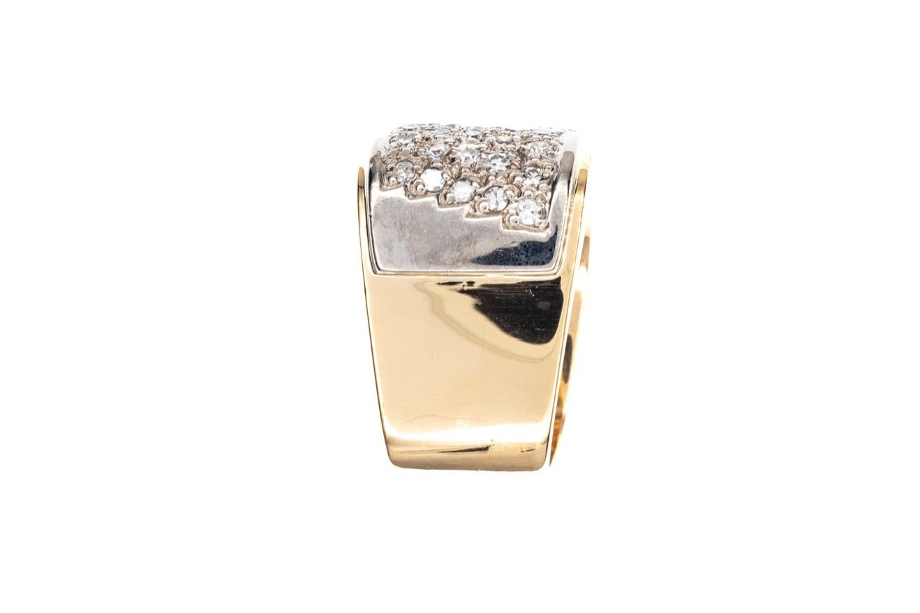 (S)White Yellow Gold Multi Diamond Ring