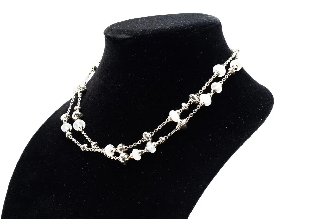 (S)Sterling Silver Moonstone John Hardy Sautoir Necklace