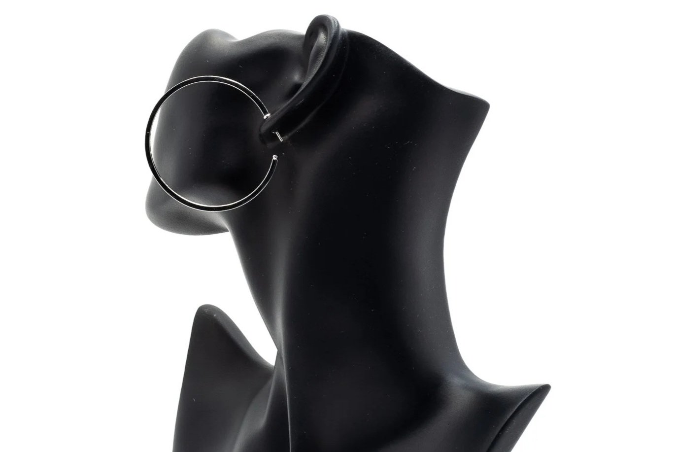 (B)White Gold Round Brilliant Cut Diamond JVair Hoop Earrings